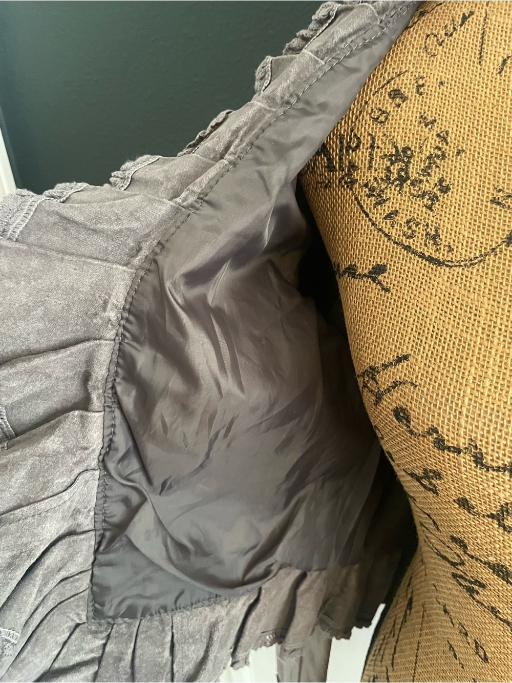 Moda International Gray Ruffled Leather Jacket - Picture 5 of 10